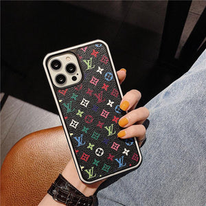Retro letter stitching side phone case for iphone