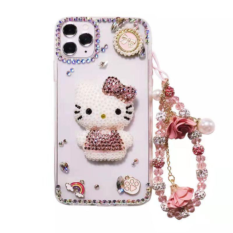 Luxury crystal cat bracelet phone case  for iphone
