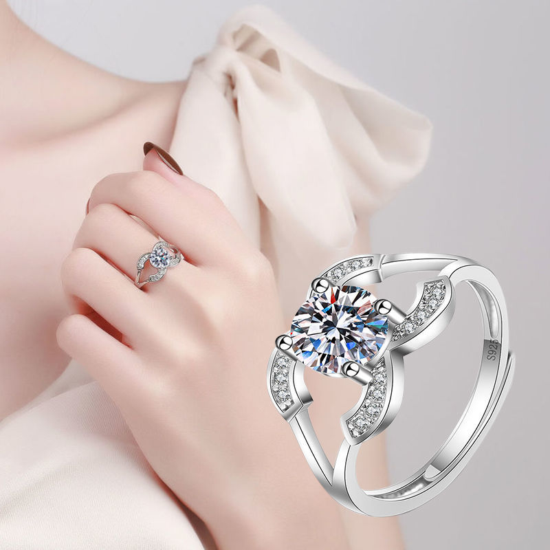 High-end luxury 2022 new super flash elegant French ring
