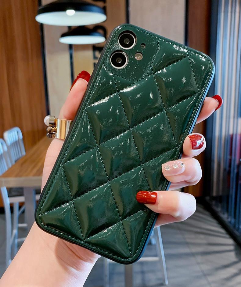 Luxury leather rhombus phone case