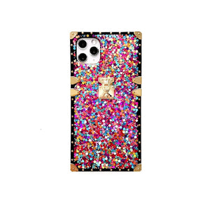 shiny sequined square phone case for samsung