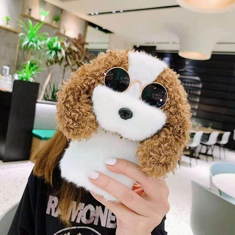 Cool dog plush phone case