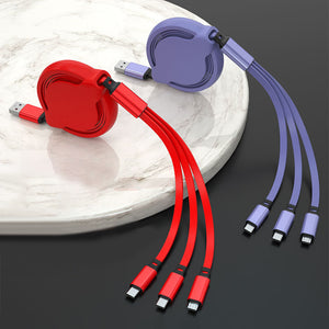 3 IN 1 Fast Charging Cable Data Cable For Micro Type C USB