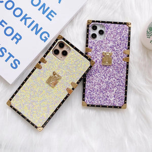 Fashion color beads square phone case for iphone