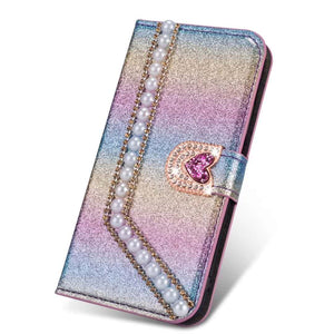 Pearl Glitter Leather Case