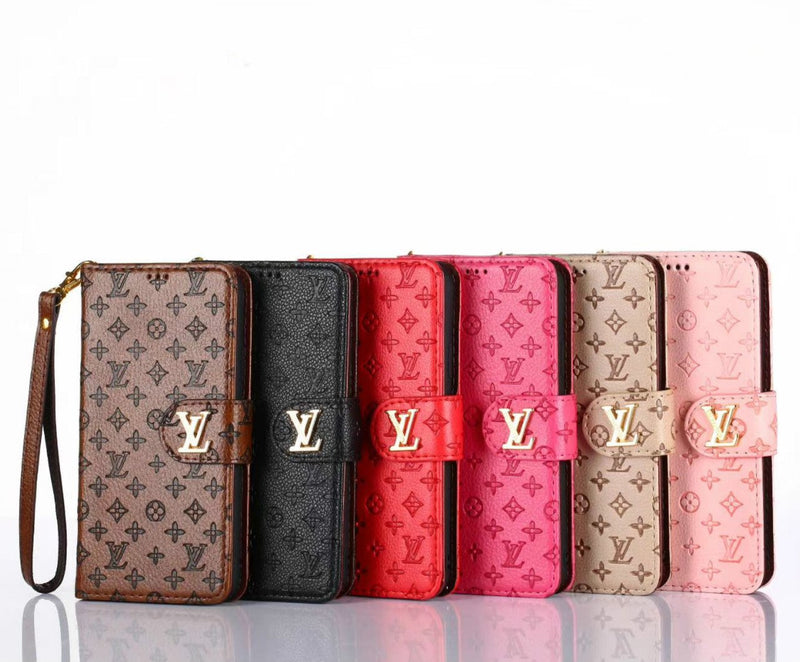 Embossed flower wallet leather case phone case