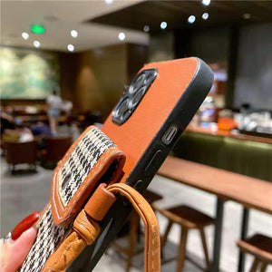 Fashion coin purse card Bracket crossbody lanyard phone case for Samsung