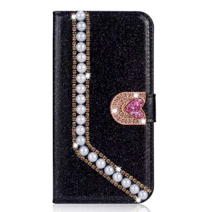 Pearl Glitter Leather Case