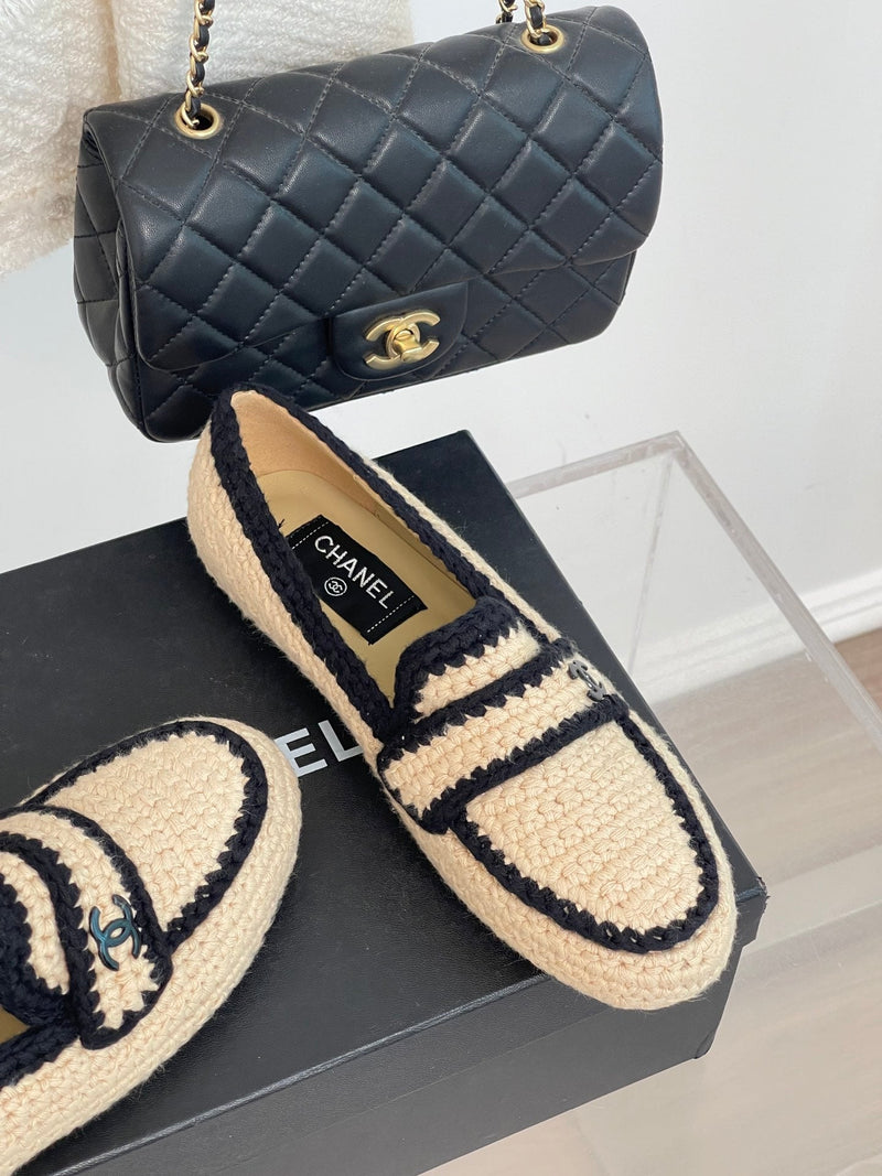 2023 CC new knitted wool loafers -S43