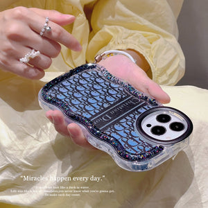 Wave Pattern Sequin Quicksand Tpu Phone Case