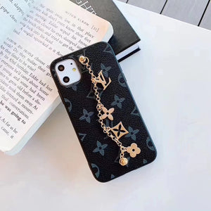 Chain leather phone case