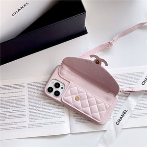 Luxury Body-cross card hold leather phone case for iphone