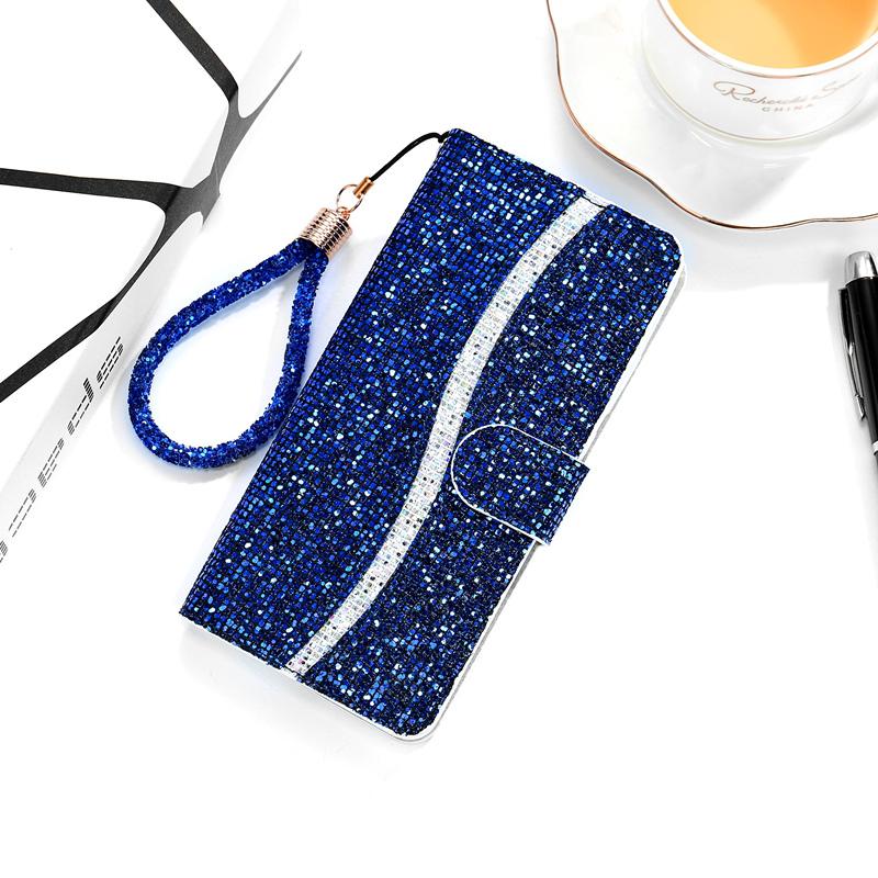 Shiny wallet crystal wrist phone case