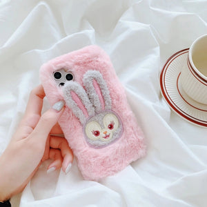 Plush rabbit phone case