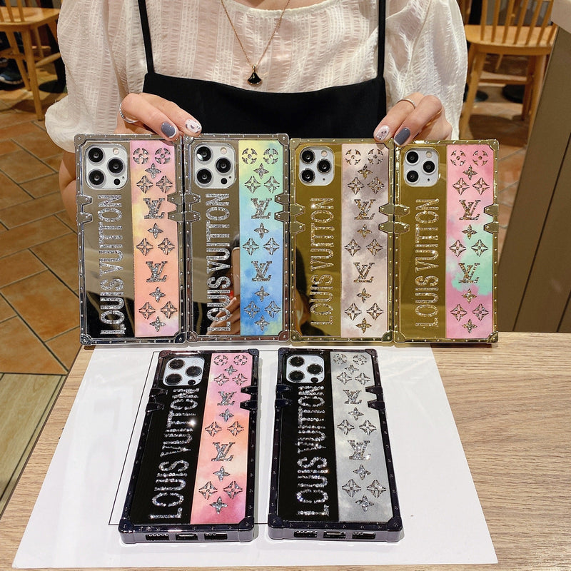 Colorful sparkling diamond mirror phone case for iphone