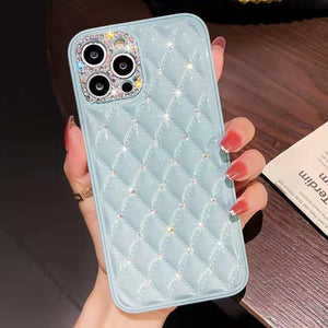 Luxury diamond-studded rhombus phone case for iphone