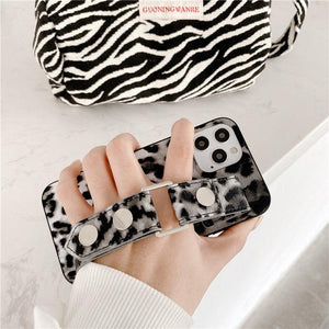 Leopard print wristband phone case