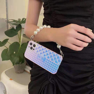 Color changing pearl chain phone case For iphone