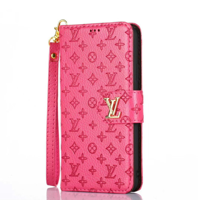 Embossed flower wallet leather case phone case