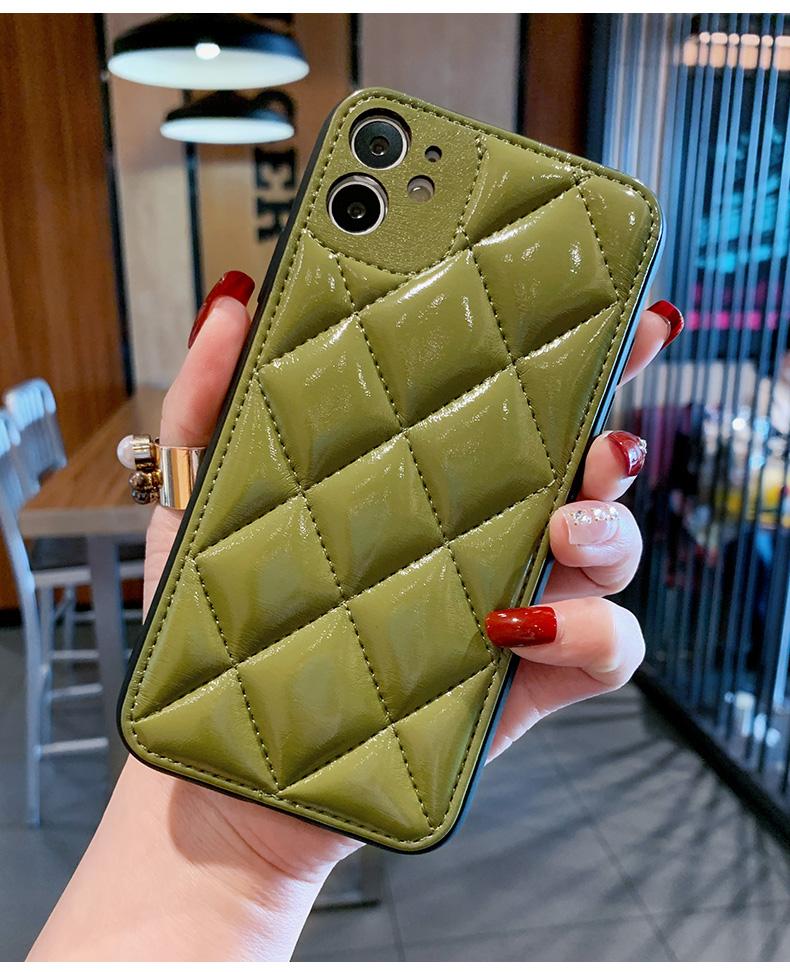 Luxury leather rhombus phone case