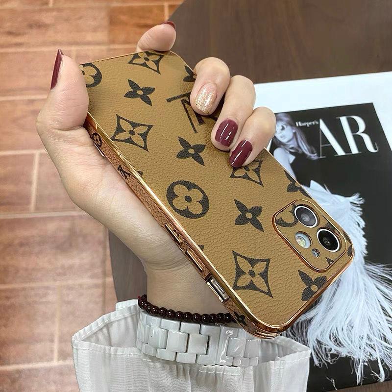New luxury leather electroplating phone case For iphone