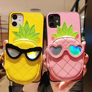 Cute Pineapple Leather Wallet Case