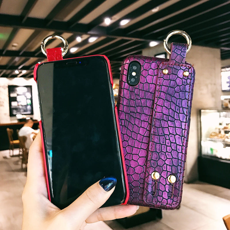 Wristband leather pattern stylish phone case
