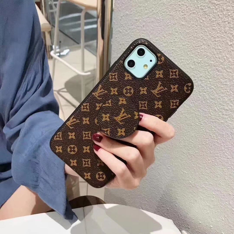 Retro leather stand phone case