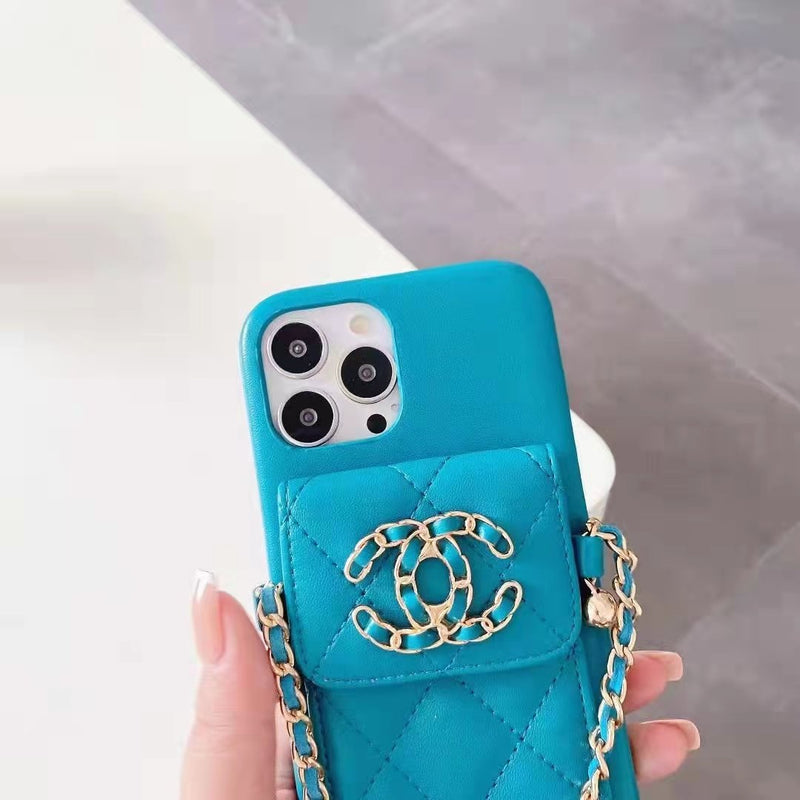 Luxury leather chain phone case  For iphone
