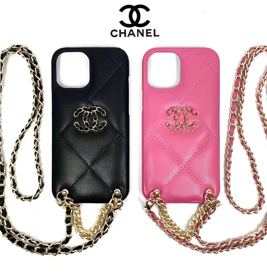 Luxury leather chain phone case