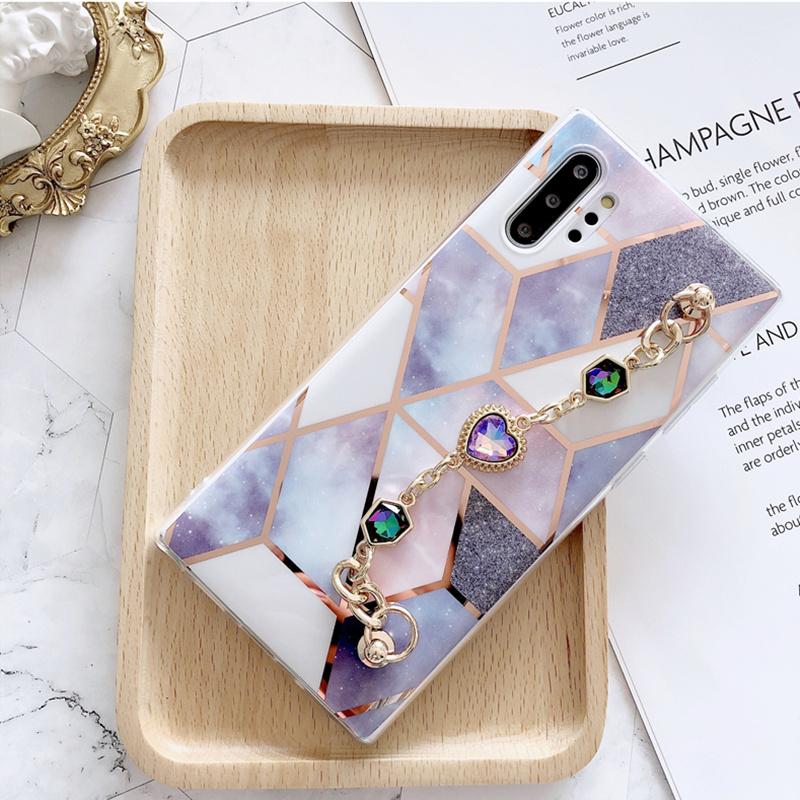 Marble gem chain phone case