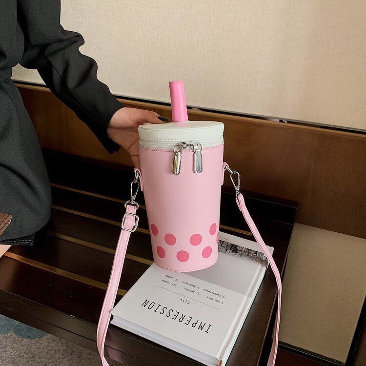 Milk tea lovely bucket mobile phone bag