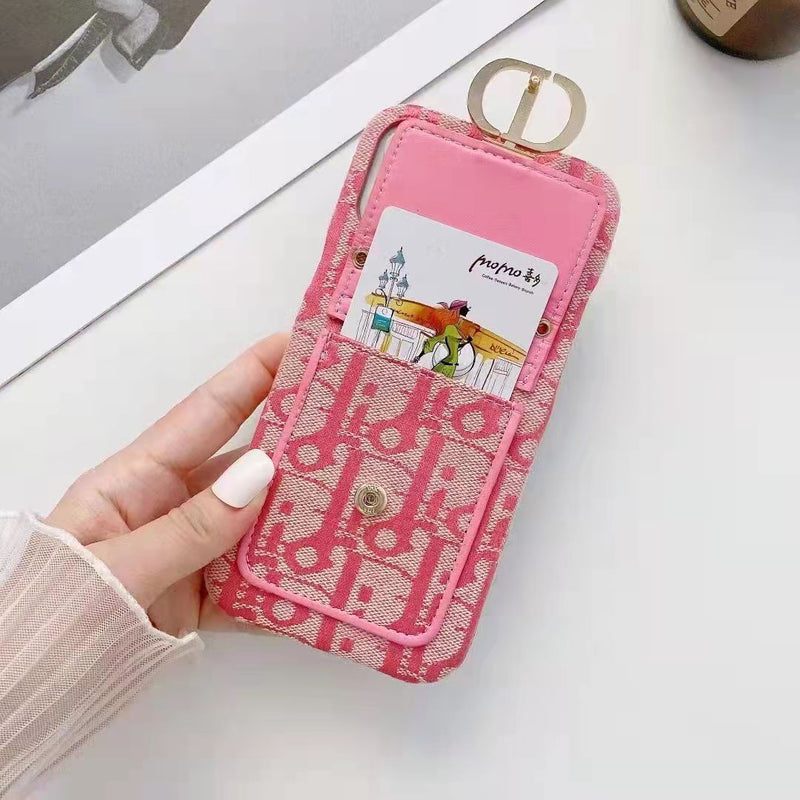 High-quality embroidered leather card crossbody phone case