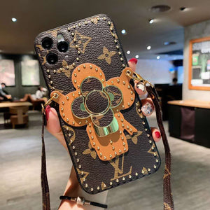 The New Letter Flower Ring Buckle Phone Case