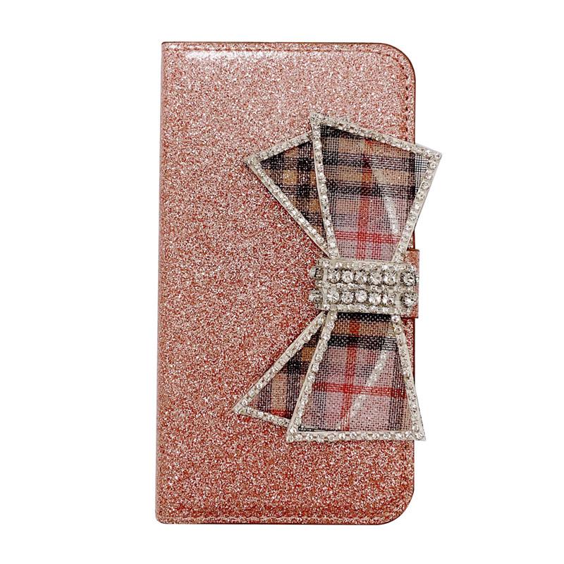 Fashion Diamond Bow Flip Case