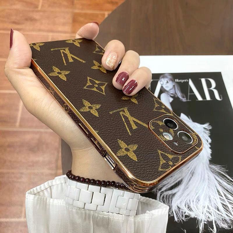 New luxury leather electroplating phone case For iphone