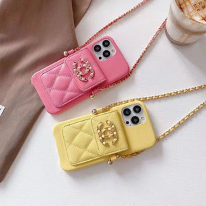 Luxury leather chain phone case  For iphone
