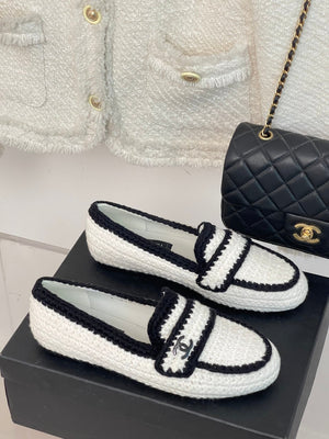 2023 CC new knitted wool loafers -S43