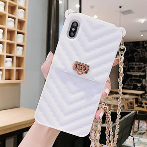 Chain silicone wallet mobile phone case
