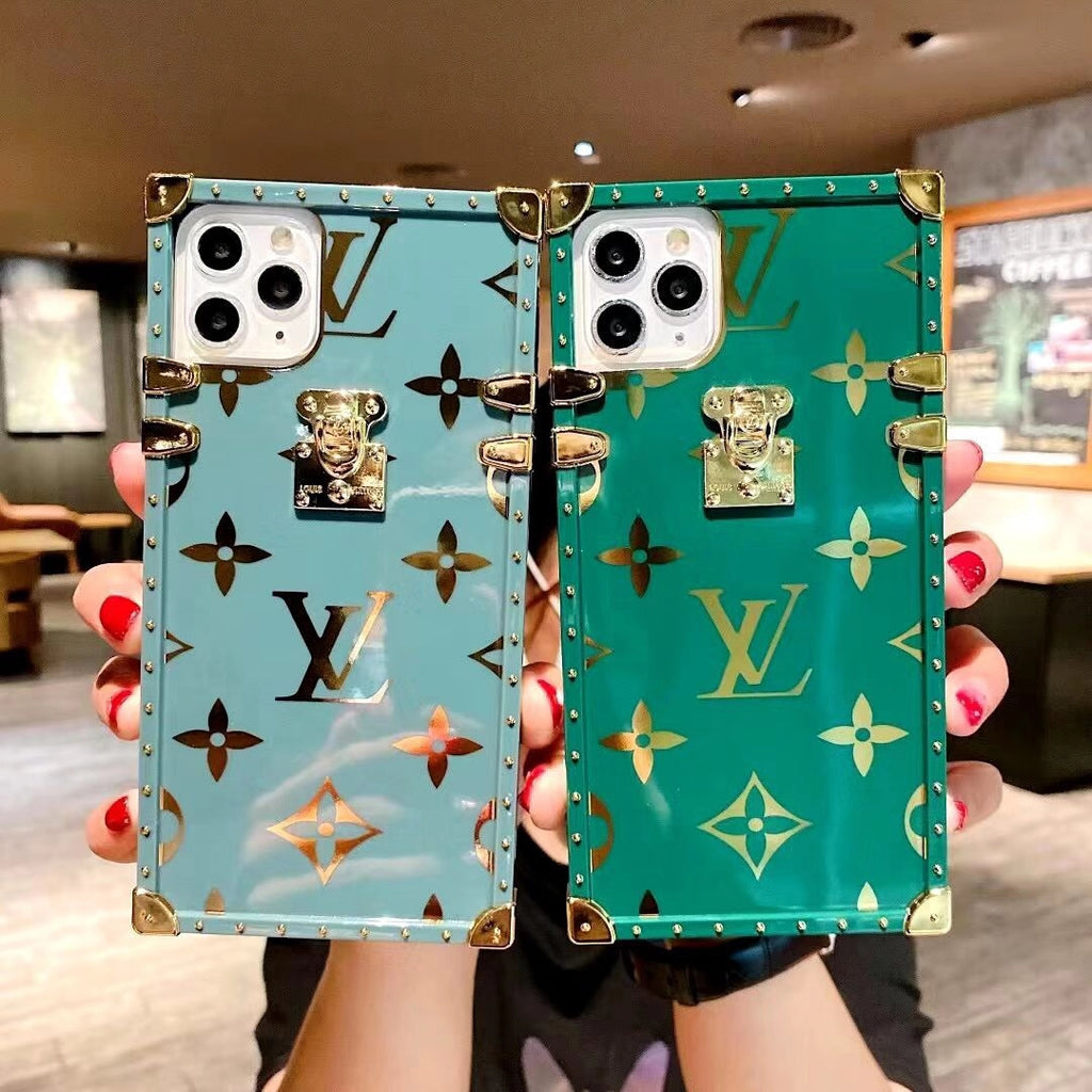 Square electroplating phone case