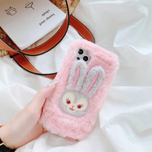 Plush rabbit phone case