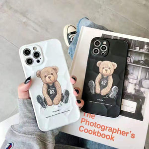 3D Cute baby bear soft phone case