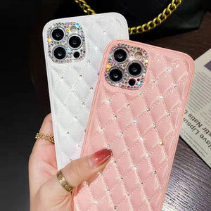 Luxury diamond-studded rhombus phone case for iphone