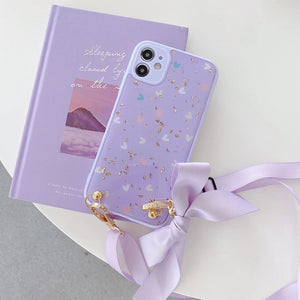 Love heart Bow Gold leaf Phone Case