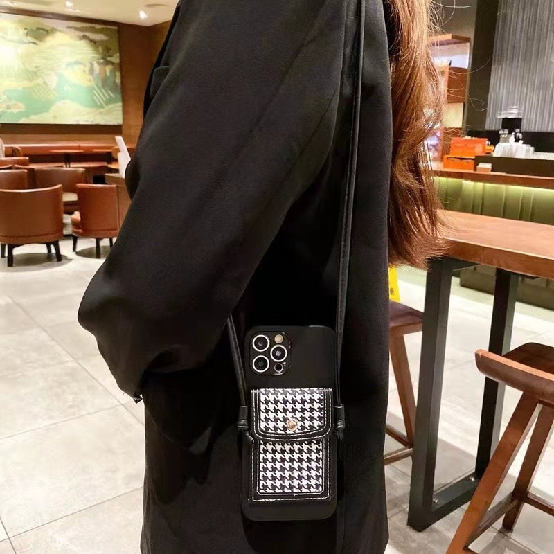 Fashion coin purse card Bracket crossbody lanyard phone case for Samsung
