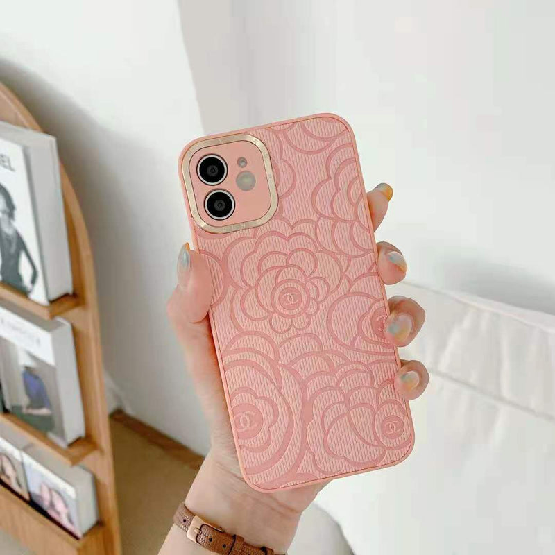 Camellia embossed phone case
