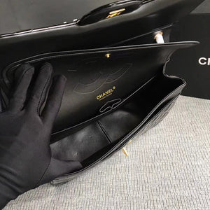 Chanel black patent 30cm