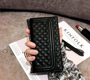 Luxury folding mirror wallet phone case
