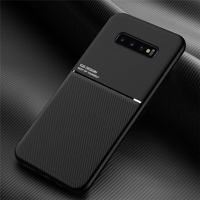 Luxury Leather Case For Samsung Galaxy S10 S20 Plus Ultra S9 S8 Plus S10E Note 20 10 9 8 A50 A70 Phone Magnetic Car Plate Covers